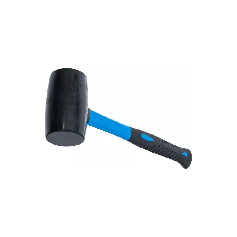 Maillet caoutchouc | manche en fibres de verre | tête noire | Ø 65 mm | 720 g