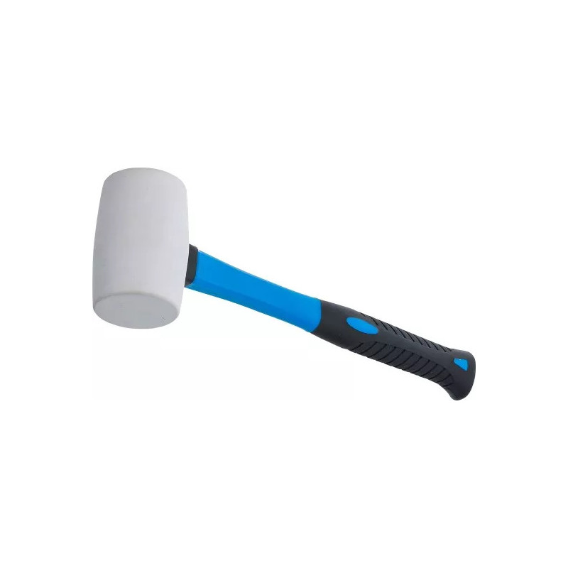 Maillet caoutchouc | manche en fibres de verre | tête blanche | Ø 48 mm | 250 g