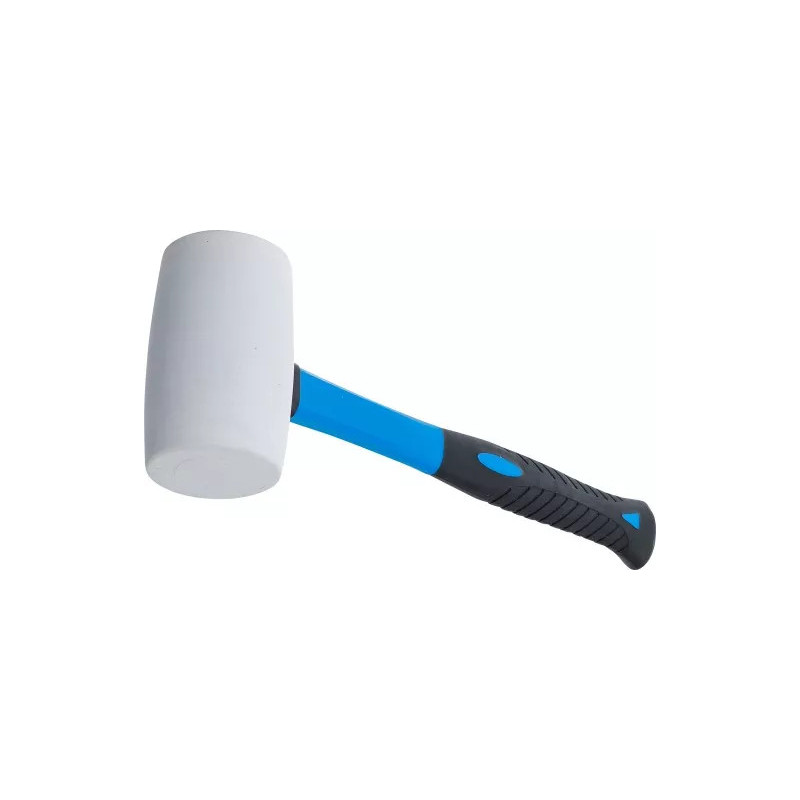 Maillet caoutchouc | manche en fibres de verre | tête blanche | Ø 64 mm | 750 g