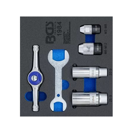 Insert de servante d'atelier 1/6 : Porte taraud et filières | 6 pièces