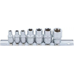 Jeu de Douilles | 6,3 mm (1/4") + 10 mm (3/8") | E6 - E16 | 7 pièces