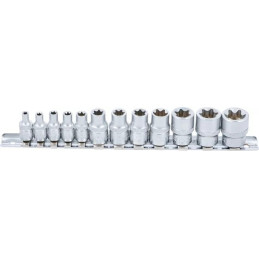 Jeu de Douilles | 6,3 mm (1/4") + 10 mm (3/8") | E4 - E20 | 12 pièces
