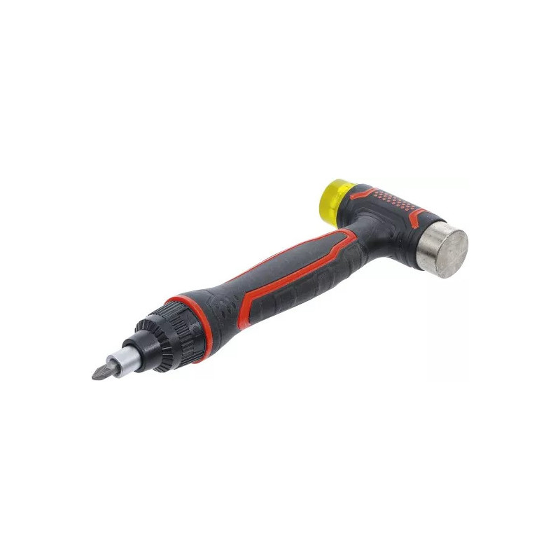 Maillet avec tête interchangeable | avec poignée rotative à cliquet réversible pour embouts | 3-en-1 Maillet avec tête interchangeable | avec poignée rotative à cliquet réversible pour embouts | 3-en-1