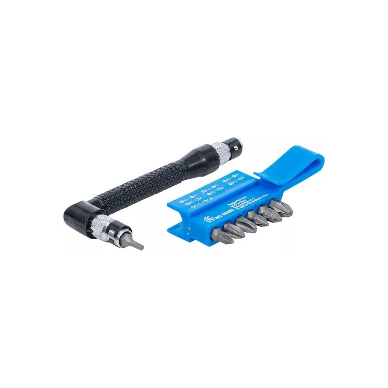 Porte-embouts angulaire avec 7 embouts doubles | 6,3 mm (1/4") | 8 pièces Porte-embouts angulaire avec 7 embouts doubles | 6,3 mm (1/4") | 8 pièces