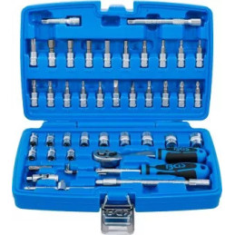Coffret de douilles | 6,3 mm (1/4") | en pouces | 46 pièces
