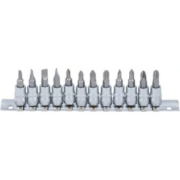 Jeu de douilles à embouts | 6,3 mm (1/4") | fente, cruciforme PH / PZ | 12 pièces