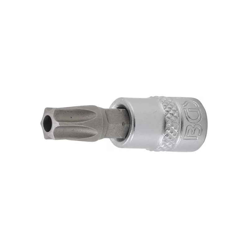 Douille à embouts | 6,3 mm (1/4") | profil T (pour Torx) avec perçage T45 Douille à embouts | 6,3 mm (1/4") | profil T (pour Torx) avec perçage T45