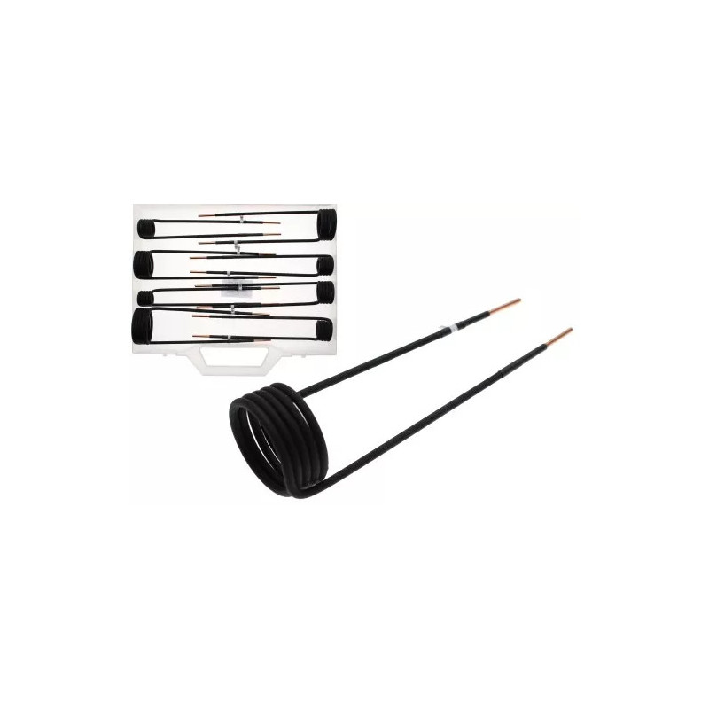 Jeu de bobines d’induction pour appareil de chauffage à induction | coudées, 90° | pour art. 2169, 3390, 3391 | 8 pièces Jeu de bobines d’induction pour appareil de chauffage à induction | coudées, 90° | pour art. 2169, 3390, 3391 | 8 pièces
