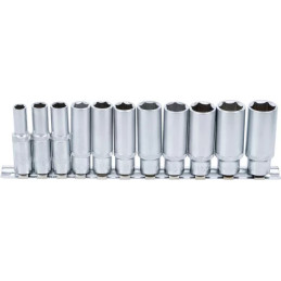 Jeu de douilles, six pans, longues | 10 mm (3/8") | 8 - 19 mm | 11 pièces