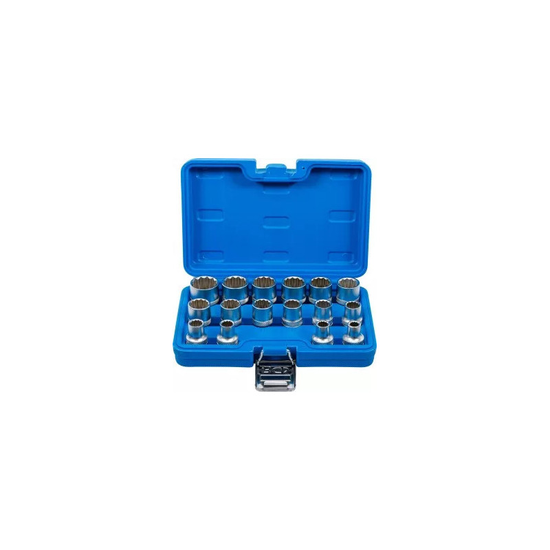 Jeu de Douilles, douze pans | 12,5 mm (1/2") | 8 - 24 mm | 16 pièces Jeu de Douilles, douze pans | 12,5 mm (1/2") | 8 - 24 mm | 16 pièces
