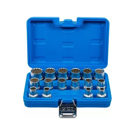 Jeu de Douilles, douze pans | 12,5 mm (1/2") | 8 - 24 mm | 16 pièces