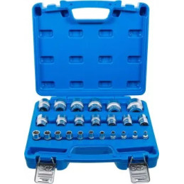 Jeu de douilles, six pans | 6,3 mm (1/4"), 12,5 mm (1/2") | en pouce | 24 pièces