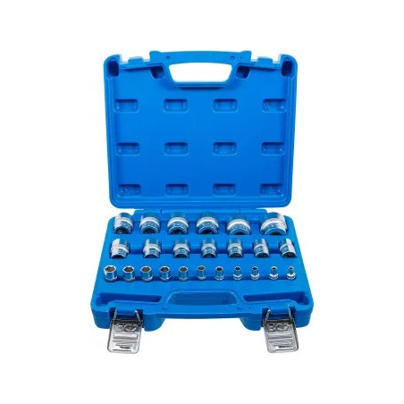 Jeu de douilles, six pans | 6,3 mm (1/4"), 12,5 mm (1/2") | en pouce | 24 pièces