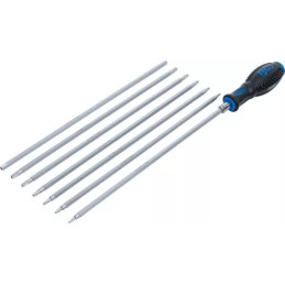 Jeu de tournevis avec lames échangeables | Profil T (pour Torx) / profil TS (pour Torx Plus) | 8 pièces