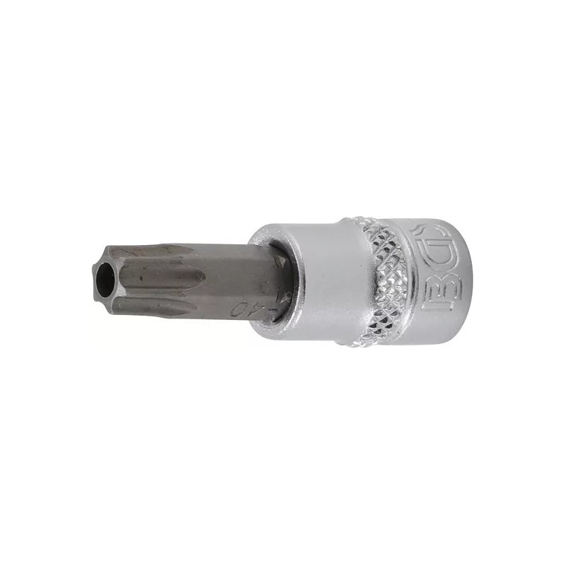 Douille à embouts | 6,3 mm (1/4") | profil T (pour Torx) avec perçage T40 Douille à embouts | 6,3 mm (1/4") | profil T (pour Torx) avec perçage T40
