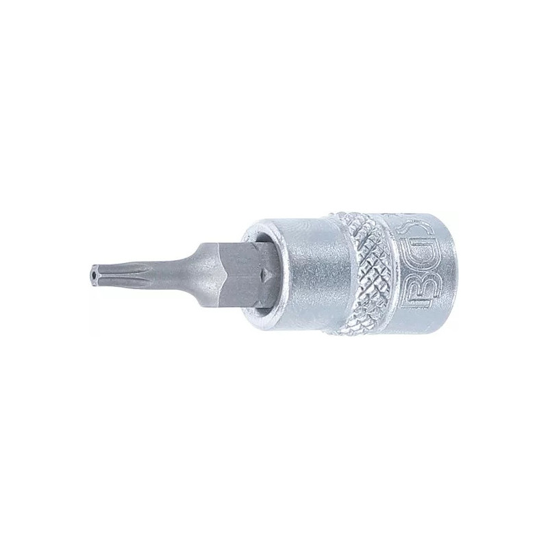 Douille à embouts | 6,3 mm (1/4") | profil T (pour Torx) avec perçage T9 Douille à embouts | 6,3 mm (1/4") | profil T (pour Torx) avec perçage T9