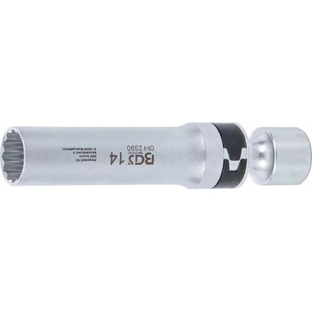 Douille articulée à bougie douze pans avec ressort de retenue | 10 mm (3/8") | 14 mm