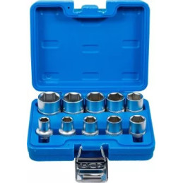 Jeu de Douilles, six pans | 12,5 mm (1/2") | en pouces | 10 pièces