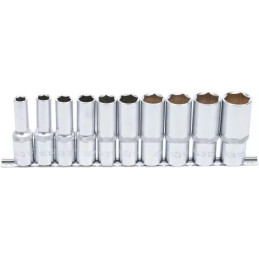 Jeu de douilles, six pans, longues | 12,5 mm (1/2") | en pouce | 10 pièces