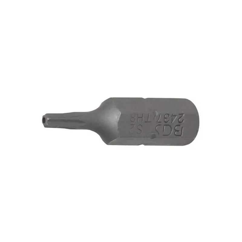 Embout | Longueur 25 mm | 6,3 mm (1/4") | profil T (pour Torx) avec perçage T8 Embout | Longueur 25 mm | 6,3 mm (1/4") | profil T (pour Torx) avec perçage T8