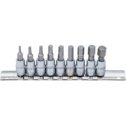Jeu de douilles à embouts | 6,3 mm (1/4") | six pans intérieurs 3/32" - 3/8" | en pouce | 9 pièces