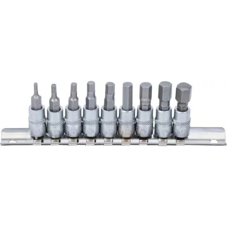 Jeu de douilles à embouts | 6,3 mm (1/4") | six pans intérieurs 3/32" - 3/8" | en pouce | 9 pièces