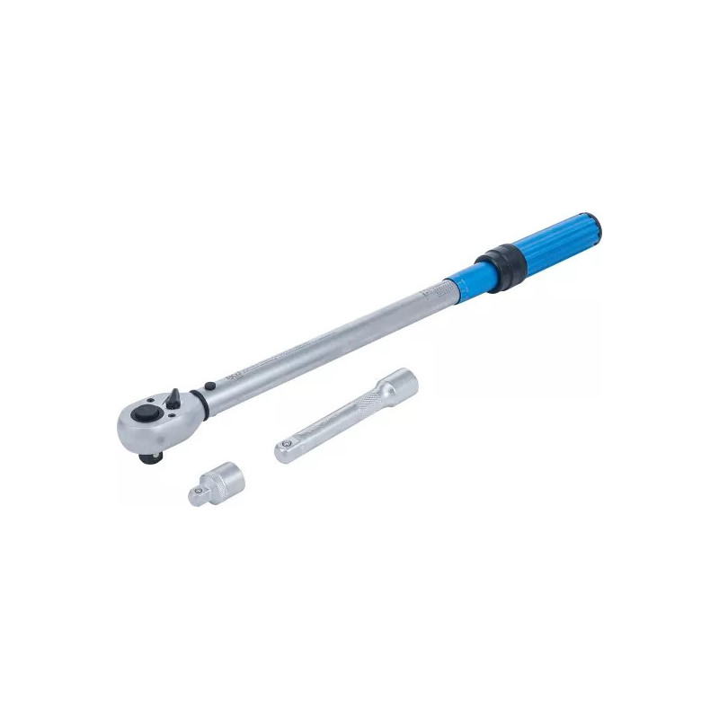 Jeu de clés dynamométrique | adaptateur + rallonge | mâle 12,5 mm (1/2") | 40 - 220 Nm | 3 pièces Jeu de clés dynamométrique | adaptateur + rallonge | mâle 12,5 mm (1/2") | 40 - 220 Nm | 3 pièces