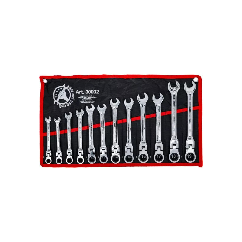 Jeu de clés mixtes à cliquet | têtes flexibles | 8 - 19 mm | 12 pièces Jeu de clés mixtes à cliquet | têtes flexibles | 8 - 19 mm | 12 pièces
