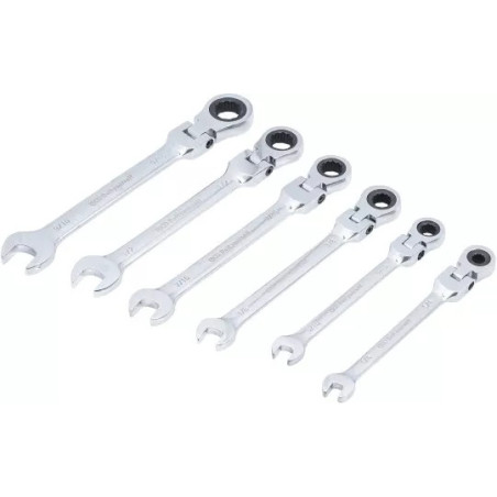 Jeu de clés mixtes à cliquet | têtes flexibles | pouces | 1/4" - 9/16" | 6 pièces