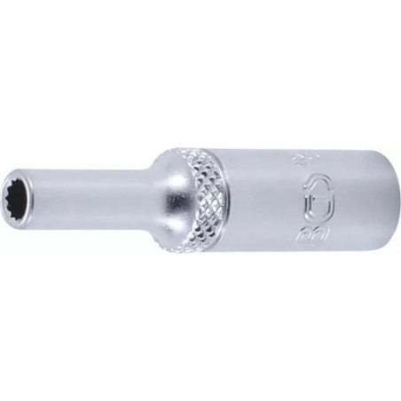 Douille pour clé, douze pans, longue | 6,3 mm (1/4") | 4 mm