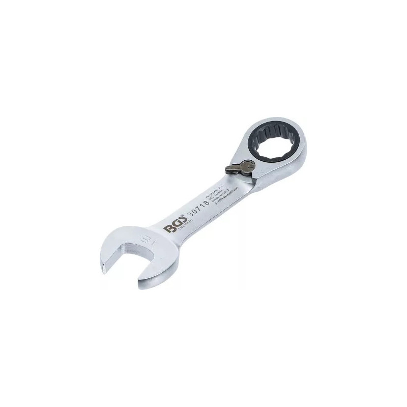 Clé mixte à cliquet | courte | réversible | 18 mm Clé mixte à cliquet | courte | réversible | 18 mm