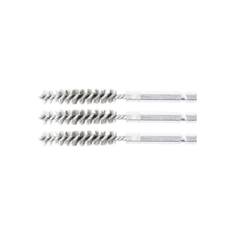 Brosse en acier | 10 mm | 6,3 mm (1/4") | 3 pièces Brosse en acier | 10 mm | 6,3 mm (1/4") | 3 pièces