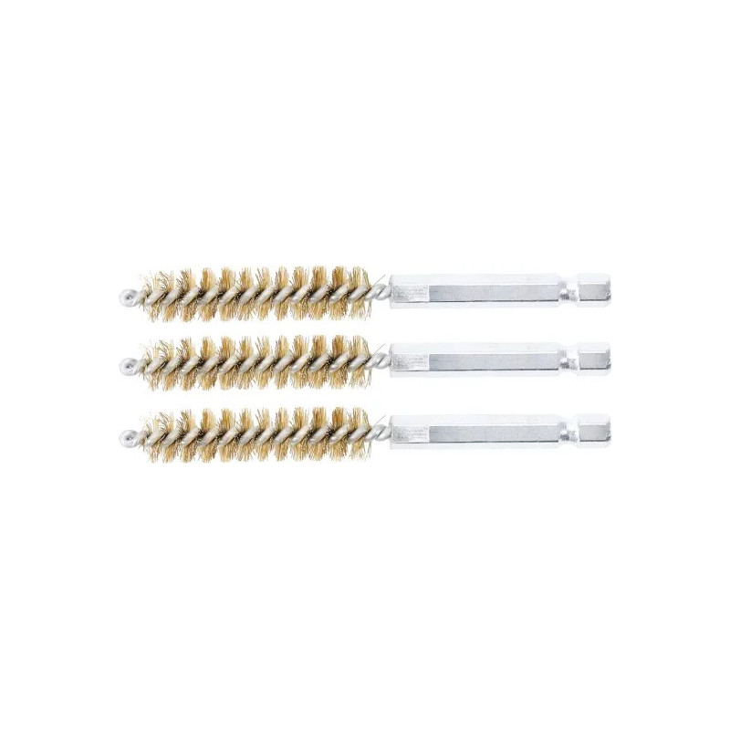 Brosse en laiton | 11 mm | 6,3 mm (1/4") | 3 pièces Brosse en laiton | 11 mm | 6,3 mm (1/4") | 3 pièces