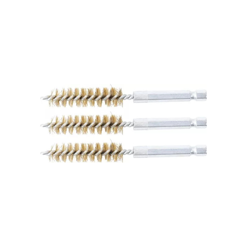 Brosse en laiton | 12 mm | 6,3 mm (1/4") | 3 pièces Brosse en laiton | 12 mm | 6,3 mm (1/4") | 3 pièces