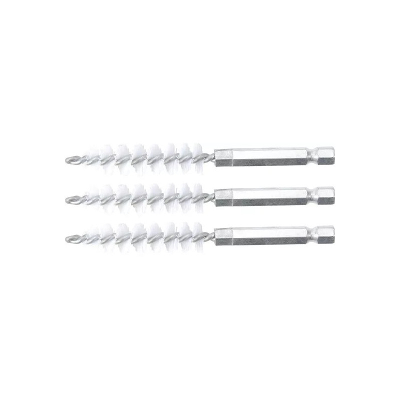 Brosse plate Nylon | 12 mm | 6,3 mm (1/4") | 3 pièces Brosse plate Nylon | 12 mm | 6,3 mm (1/4") | 3 pièces