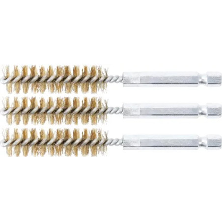 Brosse en laiton | 13 mm | 6,3 mm (1/4") | 3 pièces