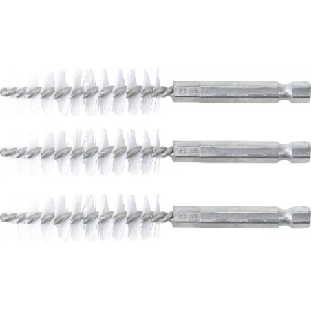 Brosse plate Nylon | 15 mm | 6,3 mm (1/4") | 3 pièces