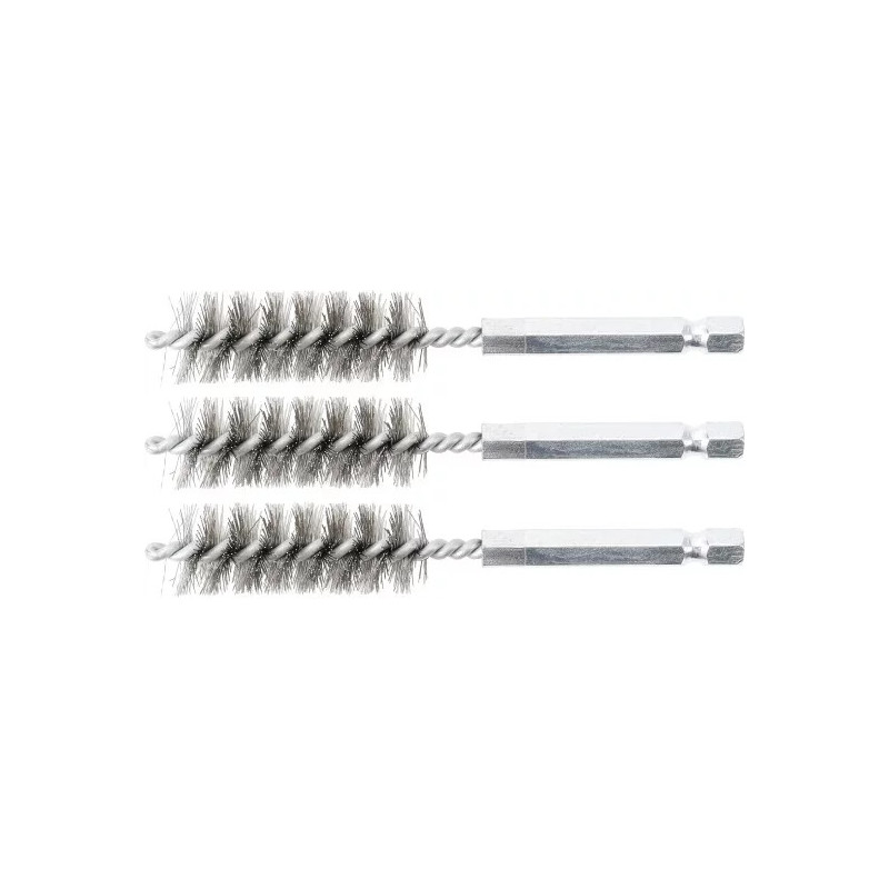 Brosse en acier | 15 mm | 6,3 mm (1/4") | 3 pièces Brosse en acier | 15 mm | 6,3 mm (1/4") | 3 pièces