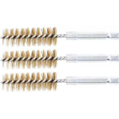 Brosse en laiton | 16 mm | 6,3 mm (1/4") | 3 pièces