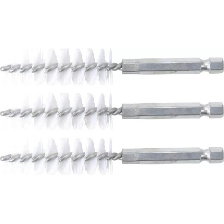 Brosse plate Nylon | 16 mm | 6,3 mm (1/4") | 3 pièces