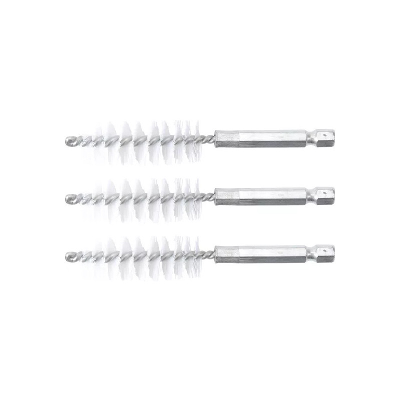 Brosse plate Nylon | 17 mm | 6,3 mm (1/4") | 3 pièces Brosse plate Nylon | 17 mm | 6,3 mm (1/4") | 3 pièces
