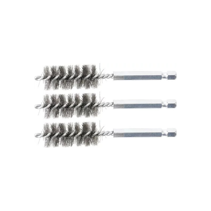 Brosse en acier | 17 mm | 6,3 mm (1/4") | 3 pièces Brosse en acier | 17 mm | 6,3 mm (1/4") | 3 pièces