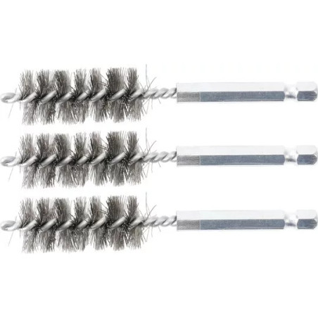 Brosse en acier | 17 mm | 6,3 mm (1/4") | 3 pièces