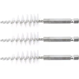 Brosse plate Nylon | 18 mm | 6,3 mm (1/4") | 3 pièces
