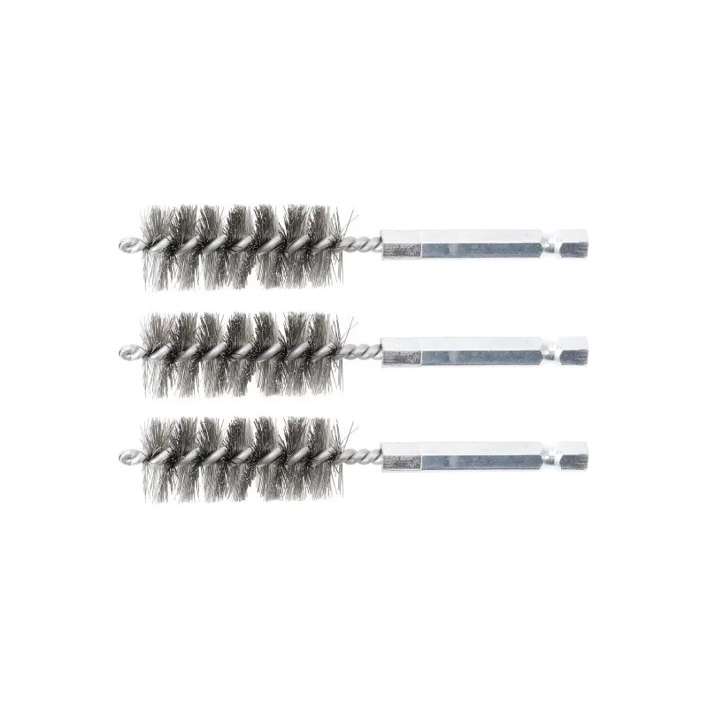 Brosse en acier | 18 mm | 6,3 mm (1/4") | 3 pièces Brosse en acier | 18 mm | 6,3 mm (1/4") | 3 pièces