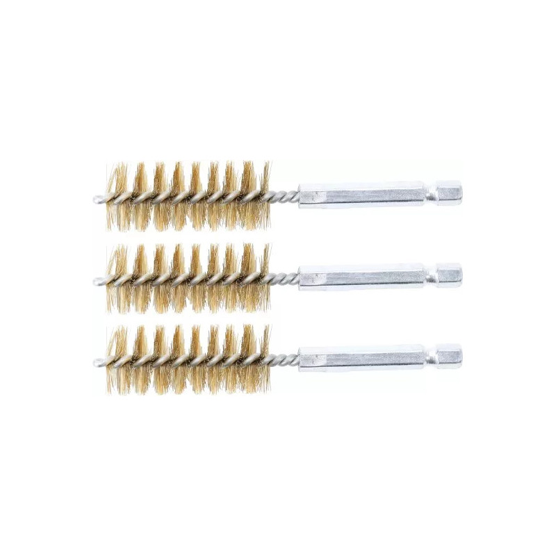 Brosse en laiton | 19 mm | 6,3 mm (1/4") | 3 pièces Brosse en laiton | 19 mm | 6,3 mm (1/4") | 3 pièces