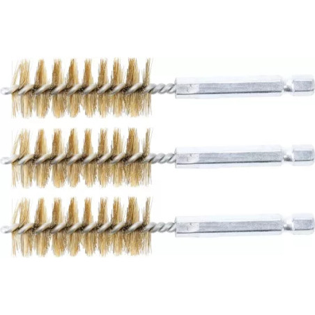 Brosse en laiton | 19 mm | 6,3 mm (1/4") | 3 pièces