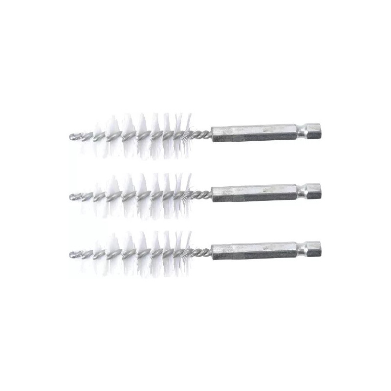 Brosse plate Nylon | 19 mm | 6,3 mm (1/4") | 3 pièces Brosse plate Nylon | 19 mm | 6,3 mm (1/4") | 3 pièces