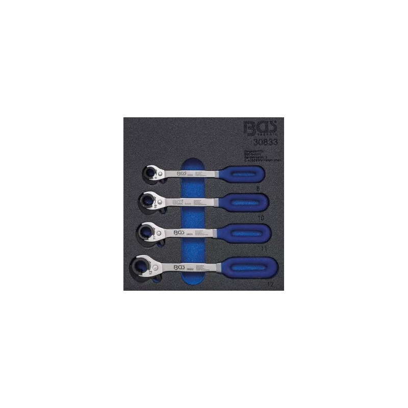 Insert de servante d'atelier 1/6 : Insert de servante d'atelier 1/6: Clé à cliquets à tuyauter | 4 pièces Insert de servante d'atelier 1/6 : Insert de servante d'atelier 1/6: Clé à cliquets à tuyauter | 4 pièces