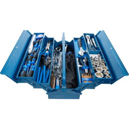Caisse à outils métallique avec assortiment d’outils | 137 pièces